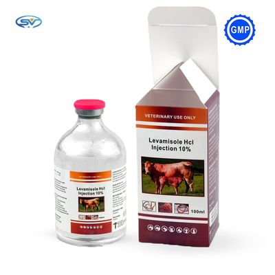 L'iniezione iniettabile veterinaria 10% dell'HCl del levamisolo delle droghe per il bestiame partorisce cavalli delle capre delle pecore del cammello