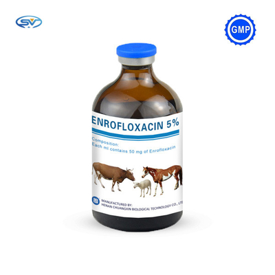 Iniezione iniettabile veterinaria 50mg 50ml/100ml di enrofloxacina delle droghe per i cavalli del bestiame