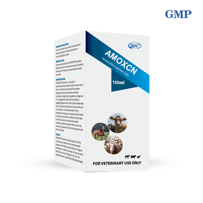 Droghe antiparassitarie veterinarie 100ml dell'iniezione 15% dell'amoxicillina per l'infezione delle vie respiratorie del bestiame