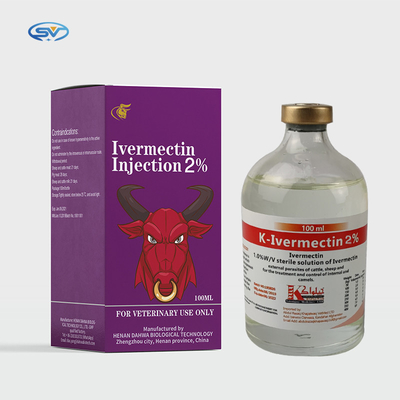 Iniezione iniettabile veterinaria di ivermectina 1% delle droghe per le malattie parassitarie 50ml 100ml dei maiali e del bestiame