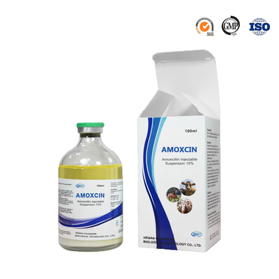 Droghe antiparassitarie veterinarie dell'iniezione 100ml dell'amoxicillina per le vie respiratorie del bestiame