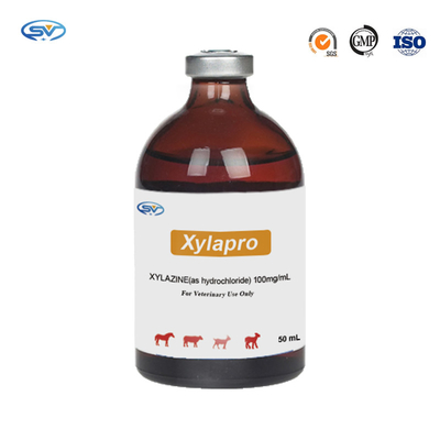 Iniezione cloridrica di xilazina iniettabile veterinaria delle droghe 100mg per i cavalli e sedativi ed antiemetico di cervide